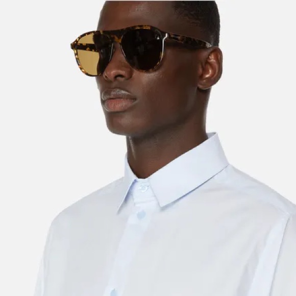 Saint Laurent Sl 432 Slim 004 Yellow Havana/Brown Pilot Unisex Sunglasses